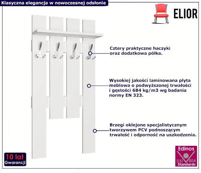 Wieszak Na Biały Kurtki Z Dodatkową Półką G2-F00