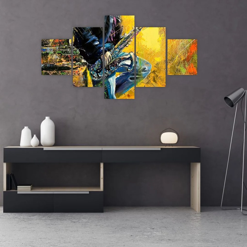 Obraz saksofonisty (125x70 cm)