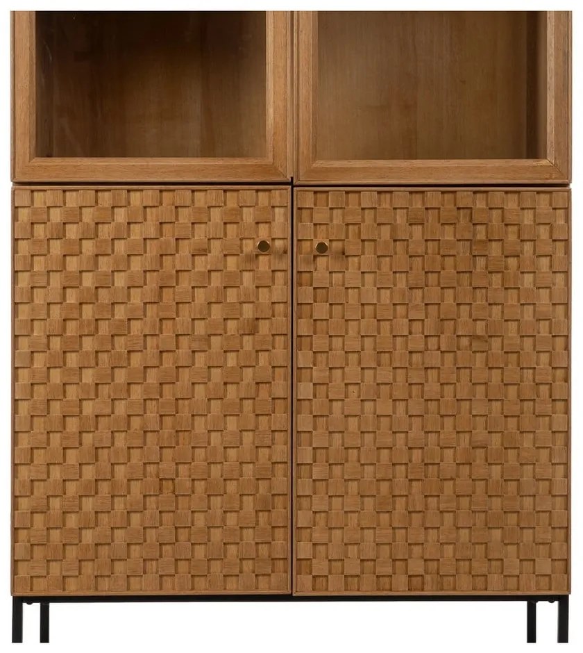 Witryna w dekorze jesionu w naturalnym kolorze 84,5x198 cm – Ixia