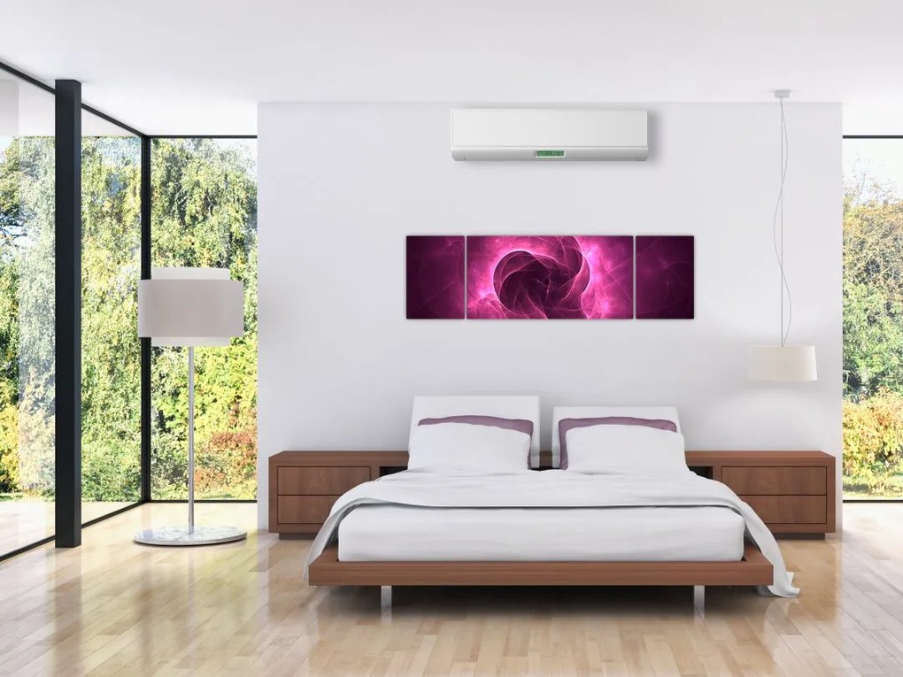Obraz nowoczesnej różowej abstrakcji (170x50 cm)