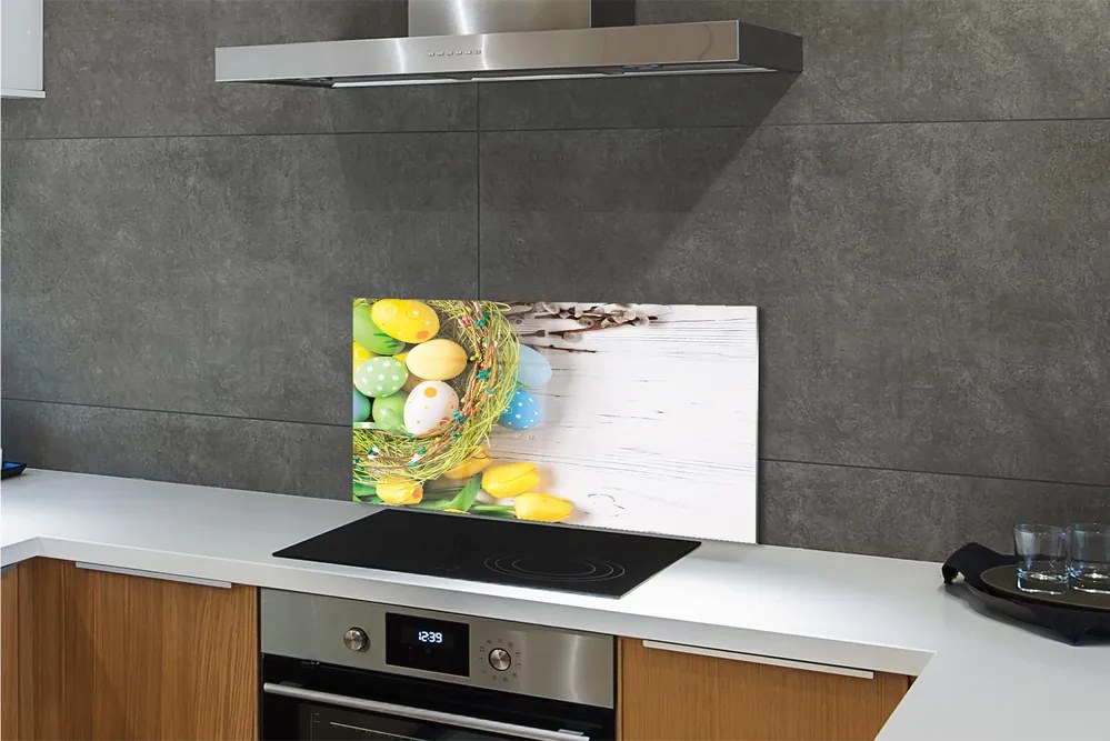 Szklany Panel Wiosenny Koszyczek z Baziami