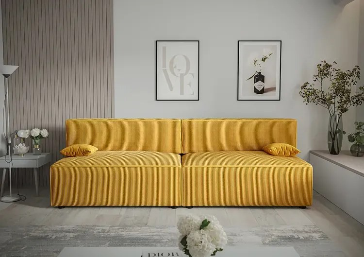 Żółta rozkładana sofa K5-L02