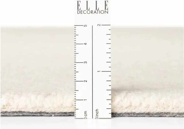 Kremowy wełniany okrągły dywan tkany ręcznie ø 160 cm Puristic Knots – Elle Decoration