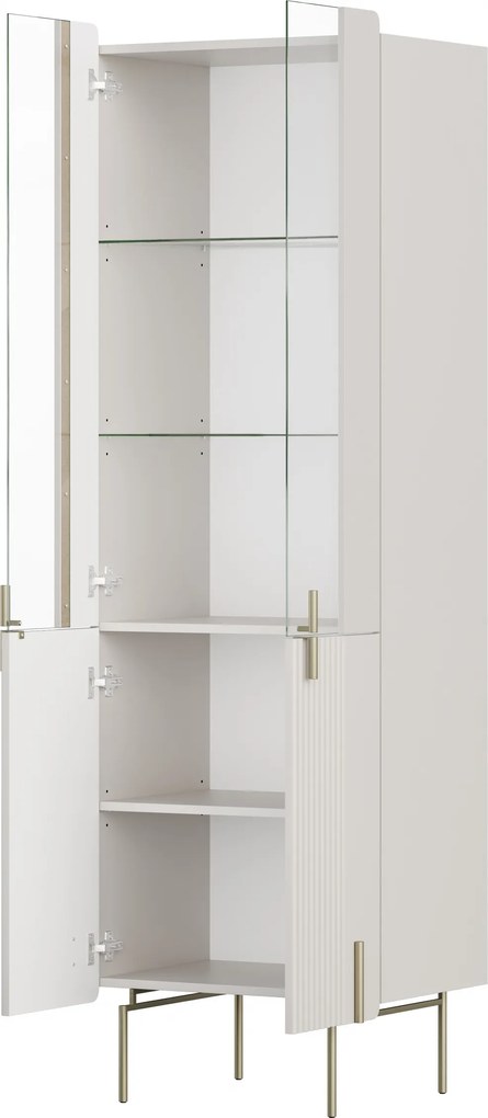 Witryna Malmi 60 cm czterodrzwiowa - kaszmir / złote nóżki