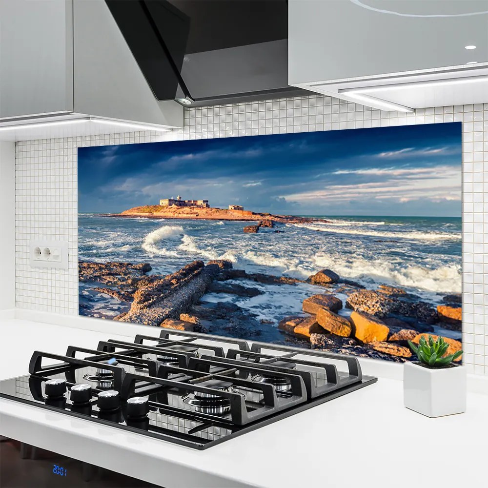 Dekor Szklany do Kuchni Szlifowane Kamienie Na Brzegu