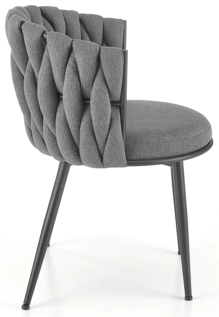 Krzesło popielaty, K516 tkanina NEA 15, nowoczesne, metalowy stelaż