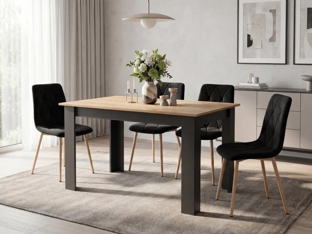 Czarny aksamitny krzesło jadalniane LIBRA