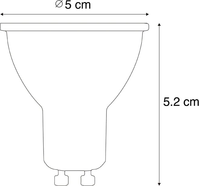 Zestaw 5 ściemnialnych żarówek LED GU10 3.9W 450 lm 3000K o długiej żywotności
