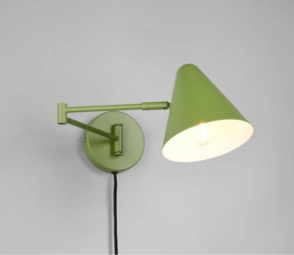 Zielony kinkiet z elastyczną konstrukcją do kontaktu ø 15 cm Cosima – Trio