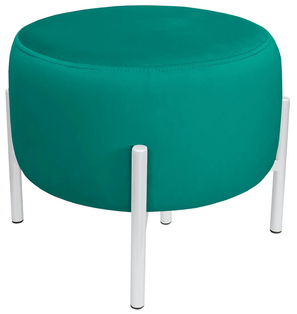 Pufa OLA LOFT ławka podnóżek metal biała MG20