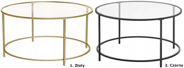 Złoty szklany stolik kawowy w stylu glamour D5-C35