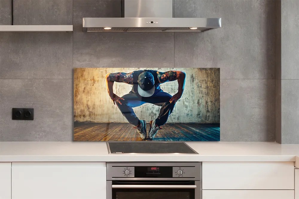 Panel szklany do Kuchni Tancerz Hip-Hop w Akcji