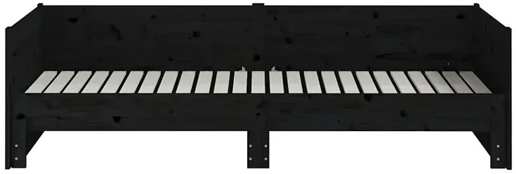Czarne łóżko rozkładane z litego drewna 2x(80x200) cm - Eluwin 3X