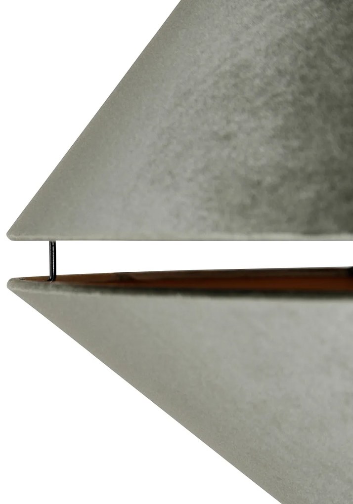 Luk Mosiężna lampa łukowa z czarnym i podwójnym aksamitnym abażurem zielonym - XXL klasyczny/Antyczny Oswietlenie wewnetrzne