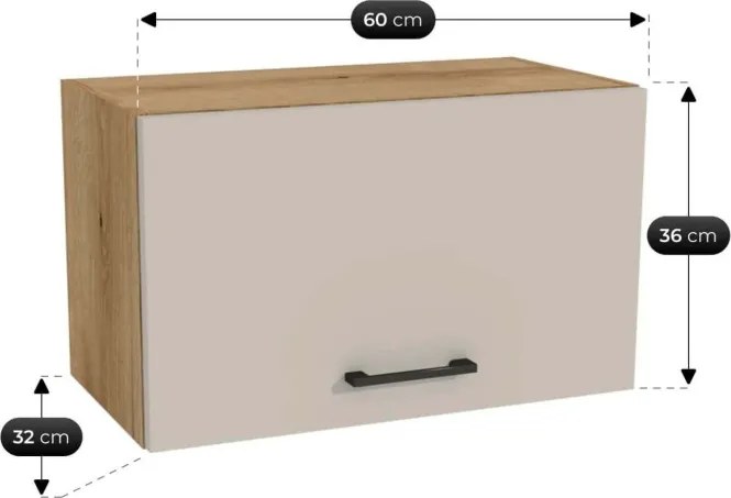 Zestaw Mebli Kuchennych MODERN 200 cm Dąb Evoke/Kaszmir Nowoczesny