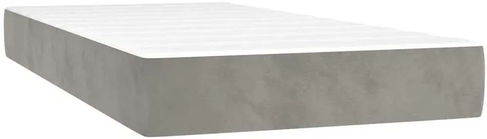 Aksamitne jasnoszare łóżko tapicerowane 90x200 N9-Z08