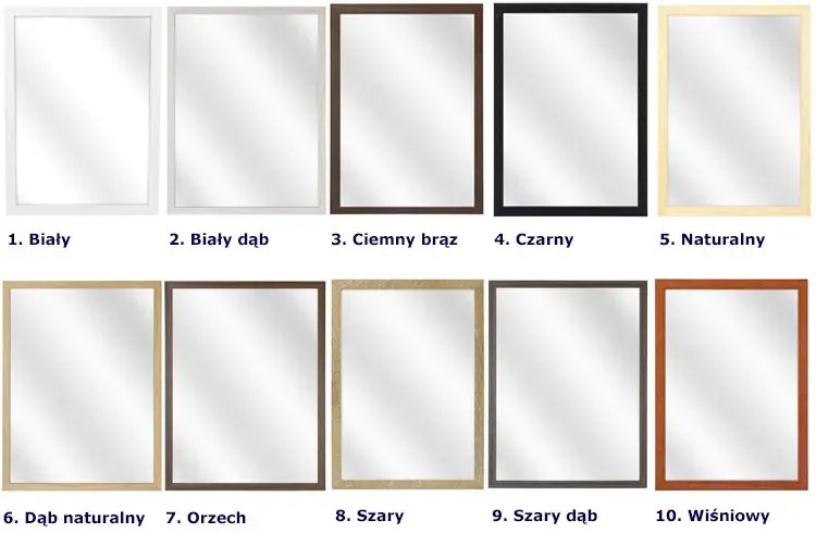 Drewniane lustro minimalistyczne biały dąb F7-R70