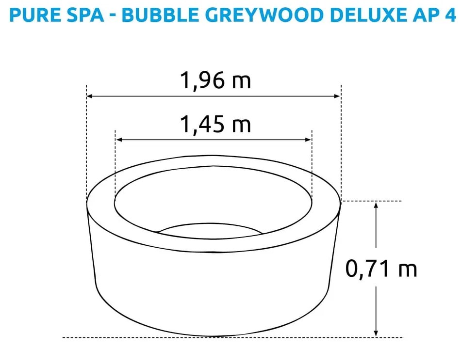 Jacuzzi dmuchane dla 4 osób ø 196 cm głębokość 71 cm Bubble Greywood Deluxe 4 AP – Intex