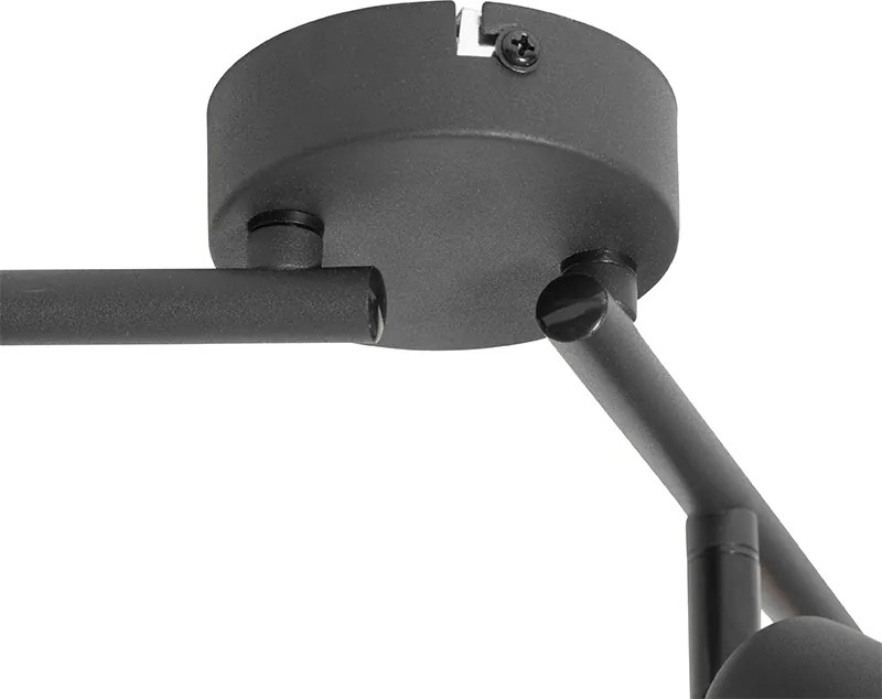 Designerska lampa sufitowa czarna ze złotem 4-światłowa owalna - Noud