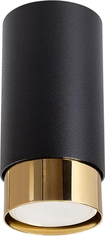 Lampa Sufitowa Nowoczesny Nero, Stal - 1 Źródło - L.6 X H.12.5 Cm - Czarny/Złoty