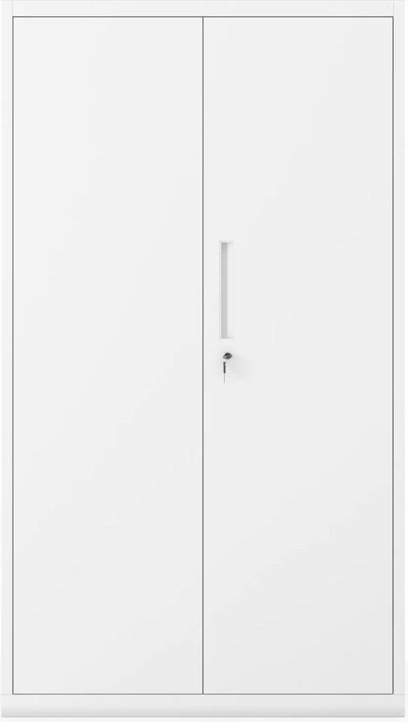 Szafa modułowa metalowa z półkami na cokole biała, 1600x900x400 mm: MEGAN