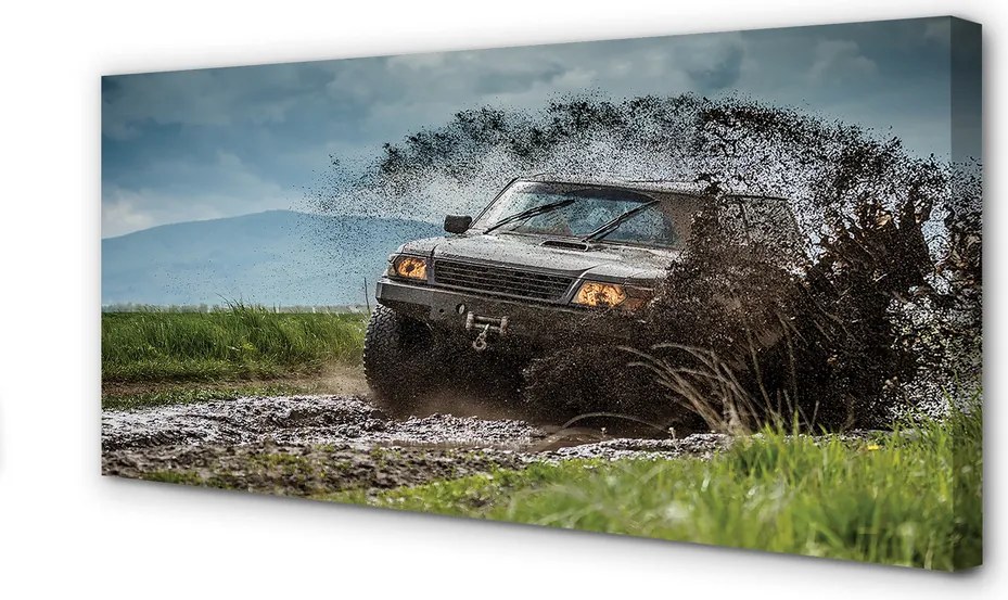 Fotoobraz na płótnie Terenowe Auto v Górach