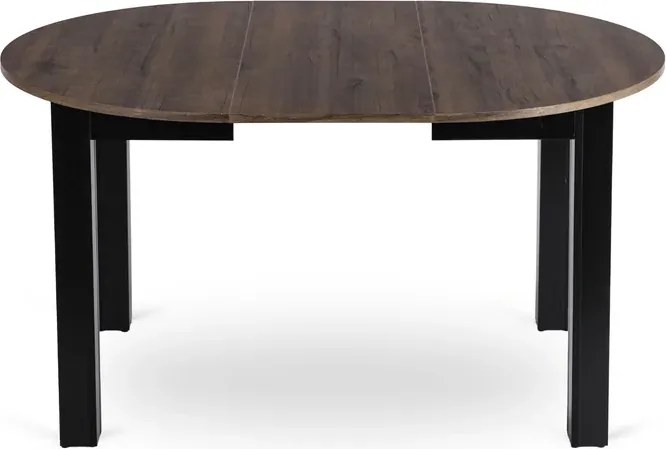 Stół Okrągły Rozkładany HARRY 102-142 cm Orzech/Czarny Loft