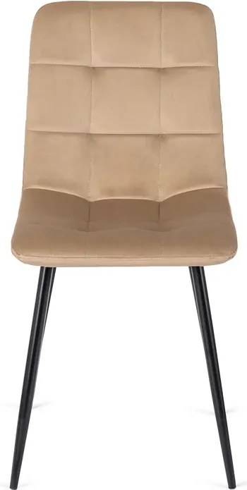 Zestaw Stół Okrągły LAUREN 90 cm Dąb Rustykalny/Czarny i 4 Krzesła PERU Beżowe