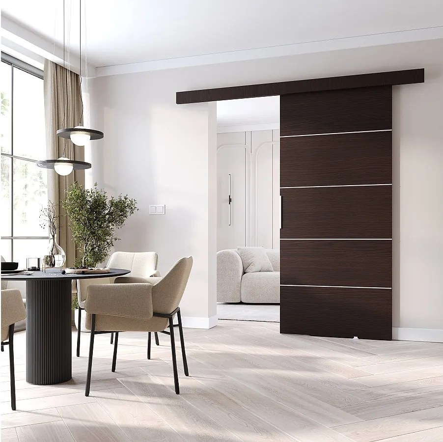 MINIO go for it, Drzwi przesuwne wewnętrzne CLEAN B 96 cm  w kolorze wenge