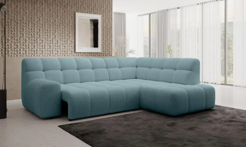 Narożnik COCOON L z elektryczną regulacją siedziska Prawostronny w tkaninie JAGUAR 16