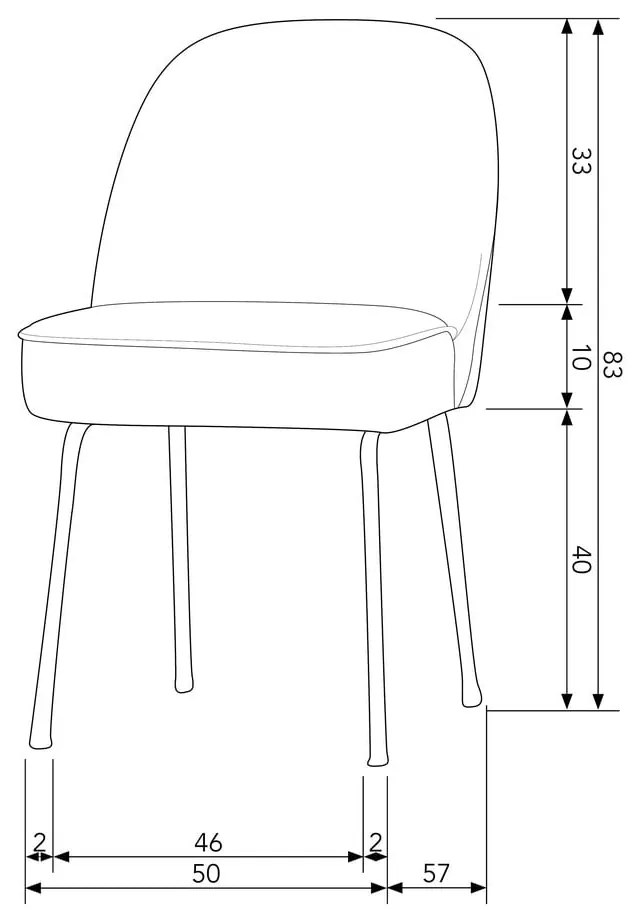 Aksamitne krzesła zestaw 2 szt. w kolorze khaki Vogue – WOOOD