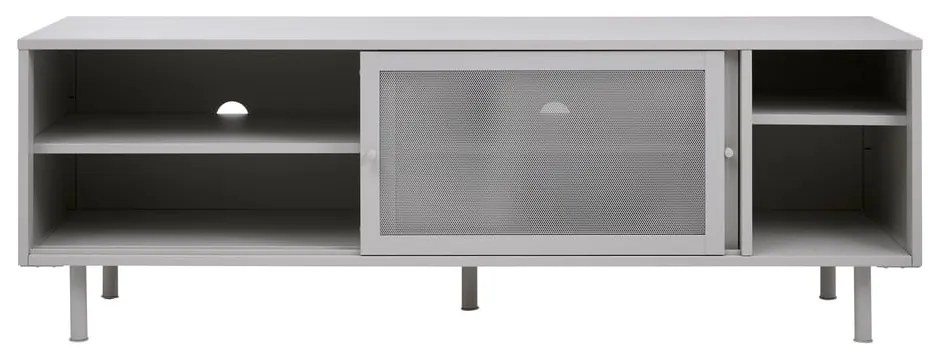 Szara metalowa szafka pod TV 160x55x45 cm Veep – Unique Furniture