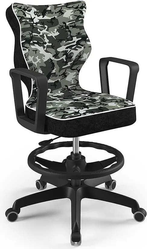 Krzesło obrotowe z podnóżkiem i wzorami Norm Black rozmiar 5 (146-176,5 cm)
