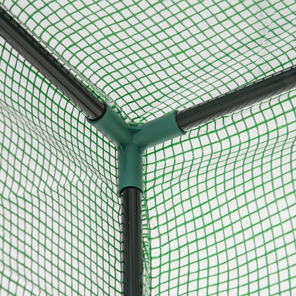 Outsunny szklarnia cieplarnia na pomidory, szklarnia ogrodowa, skrzynia z drzwiami zwijanymi stalowa zielona 100x50x150cm