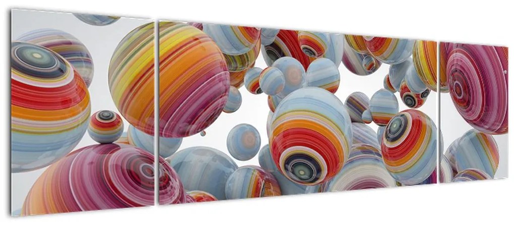 Obraz malowanych kulek (170x50 cm)