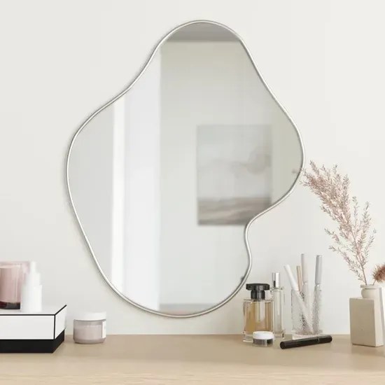 Srebrne eleganckie lustro wiszące 60x50 cm Z0-G30