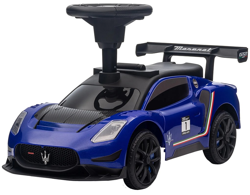 AIYAPLAY Samochodzik bez pedałów, Licencjonowane pojazd, interaktywne trąbki i przyciski muzyczne, Plastik i Stal, Niebieski, 65 x 29 x 37 cm