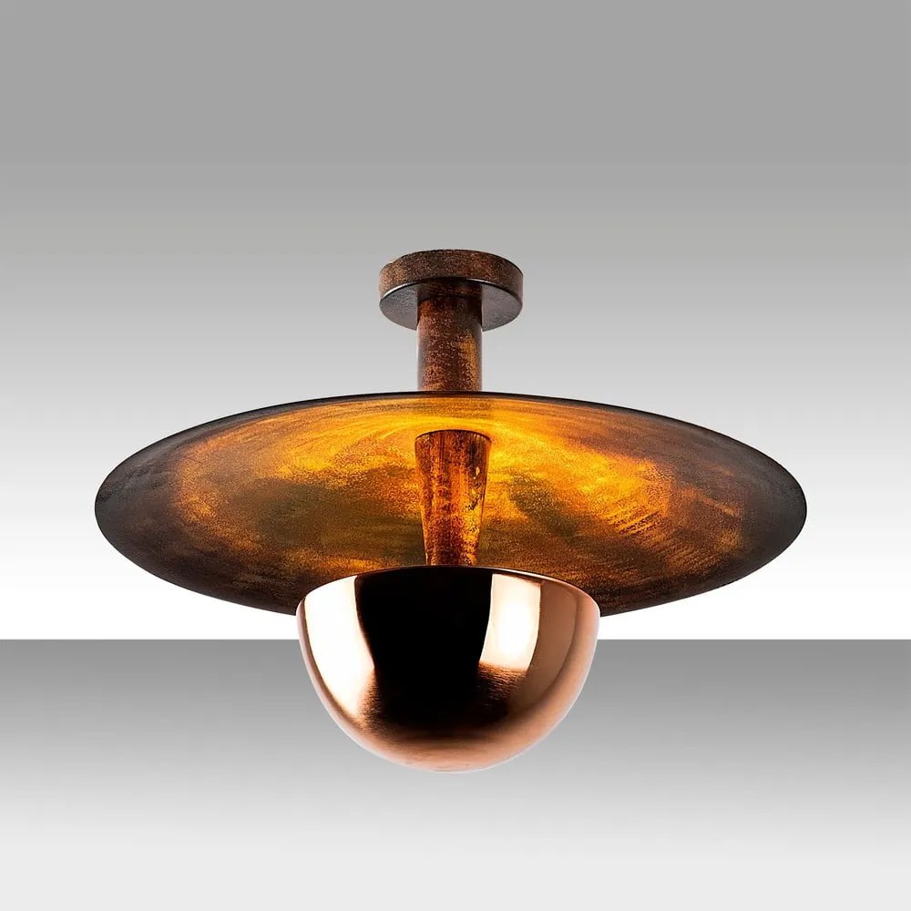 Lampa wisząca w kolorze miedzi z metalowym kloszem ø 48 cm Kurt – Opviq lights