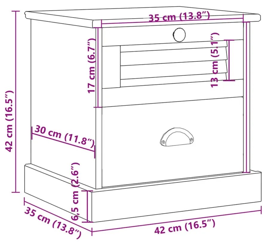 Sosnowa skandynawska szafka nocna P6-B34