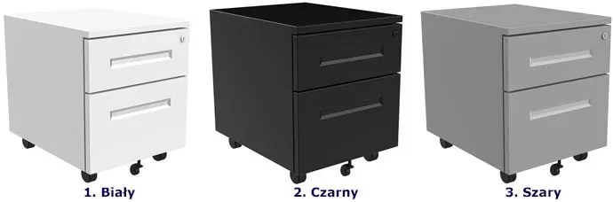 Czarny kontenerek pod biurko na kółkach - Cebo 3X