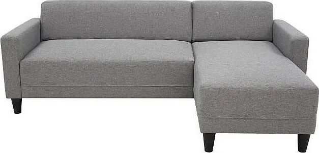 Narożnik stały 4-osobowy Reversible w Materiale Mysz z Pojemnikiem - Poliester - Szary