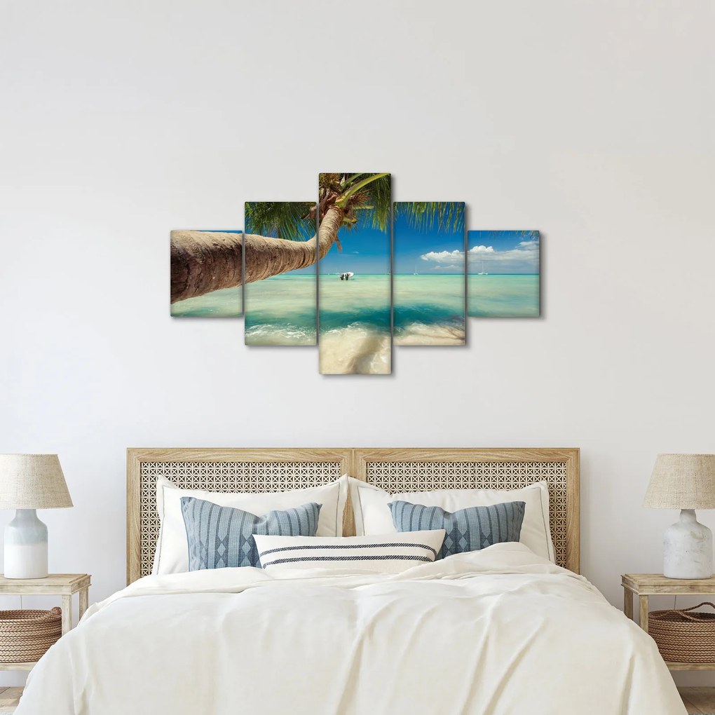 Obraz - Czyste morze z palmą (125x70 cm)