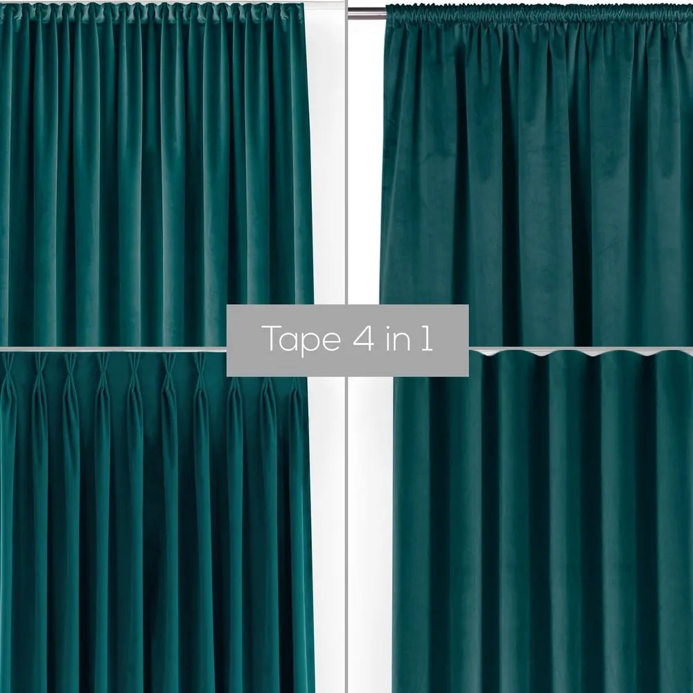 Morska aksamitna zasłona częściowo zaciemniająca (dimout) 200x270 cm Velto – Filumi