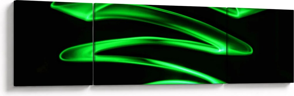 Obraz - neonowe fale (170x50 cm)