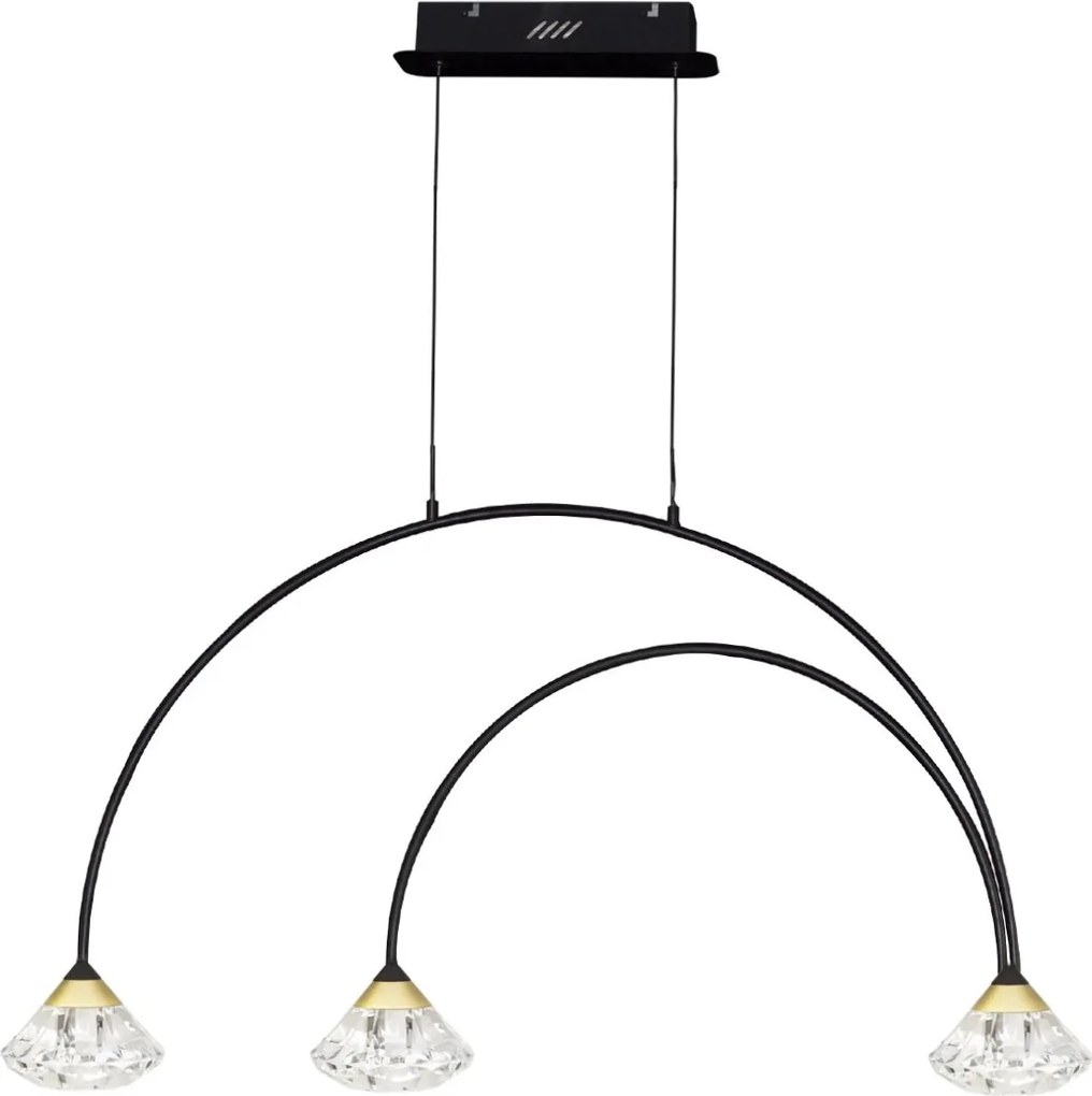 Wisząca lampa z trzema akrylowymi kryształkami Tiffany No.3 CL1