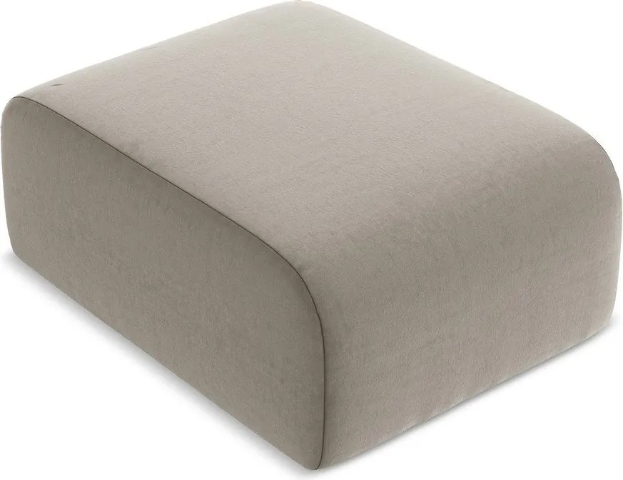 Jasnobrązowy aksamitny podnóżek Lani – Makamii