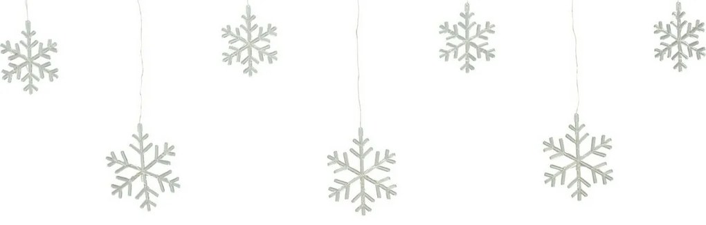 Kurtyna świetlna zewnętrzna Snowflakes, 200 x 60 cm, LED ciepła biała timer, 8 funkcji, na baterie, 200 cm