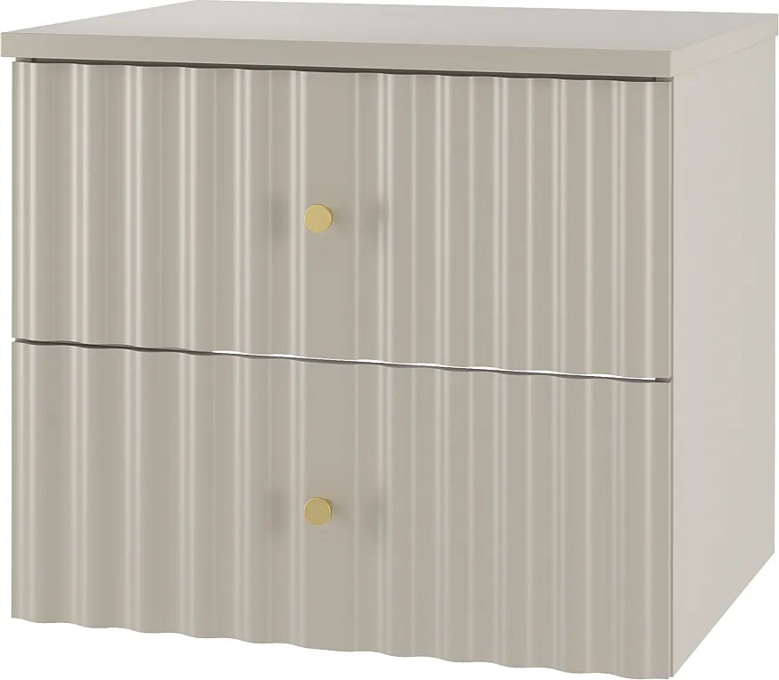 Kaszmirowy Zestaw Łazienkowy 60cm Szafka z Blatem Ryflowane Fronty Aqua