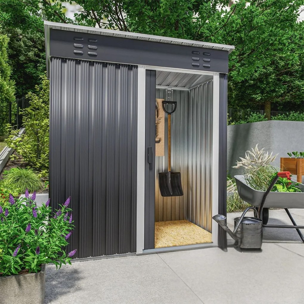 Domek narzędziowy M, 162x86x181 cm, antracytowy Jurhan