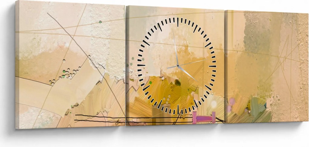 Obraz - Abstrakcja, obraz olejny (z zegarem) (90x30 cm)